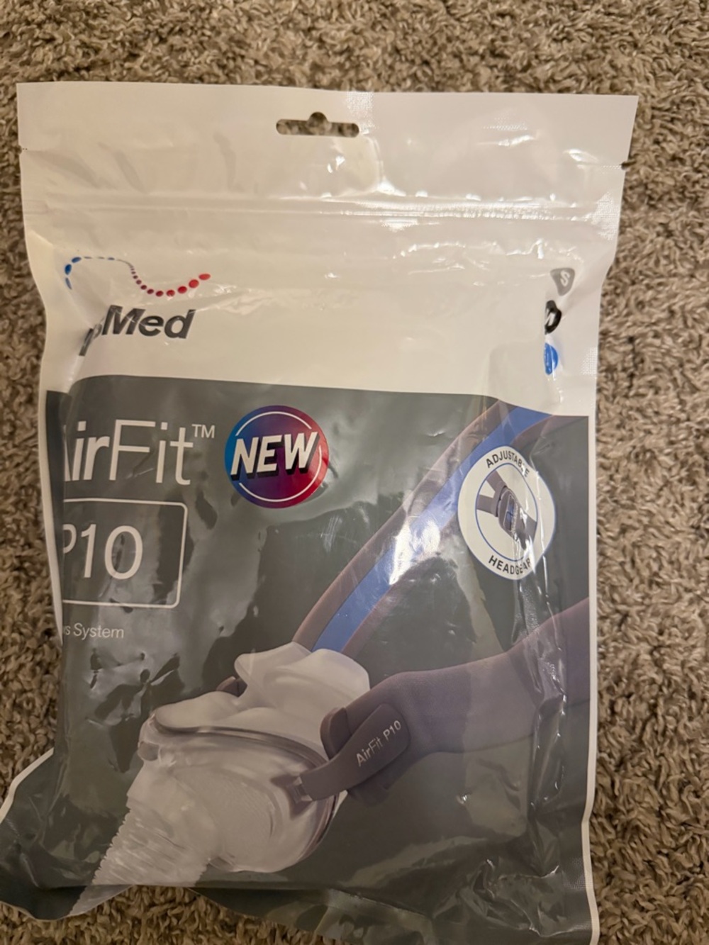 ResMed AirFit P10 Nasal Mask - Blue and Gray Packaging